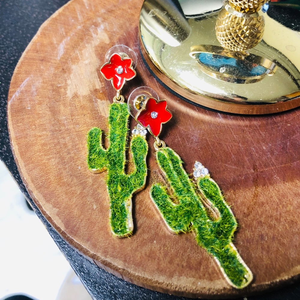 Cactus flower earrings